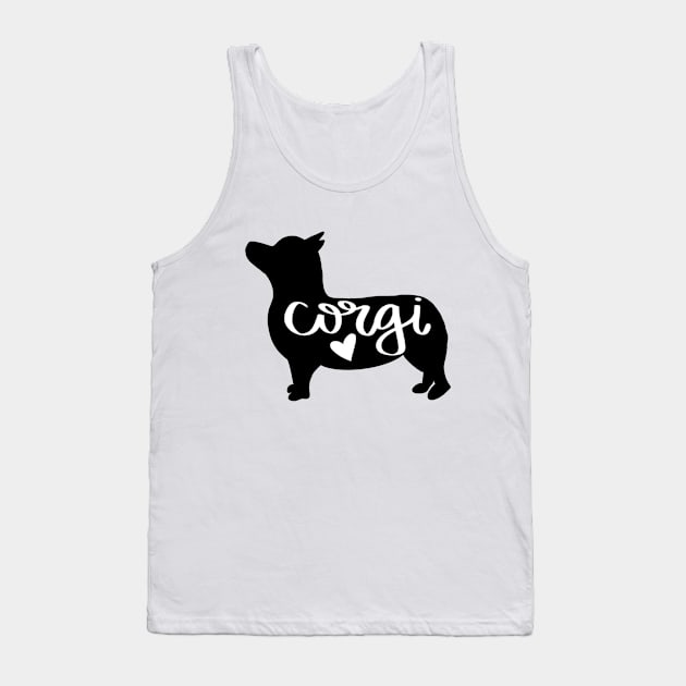 Corgi Love - Silhouette Tank Top by eeliseart